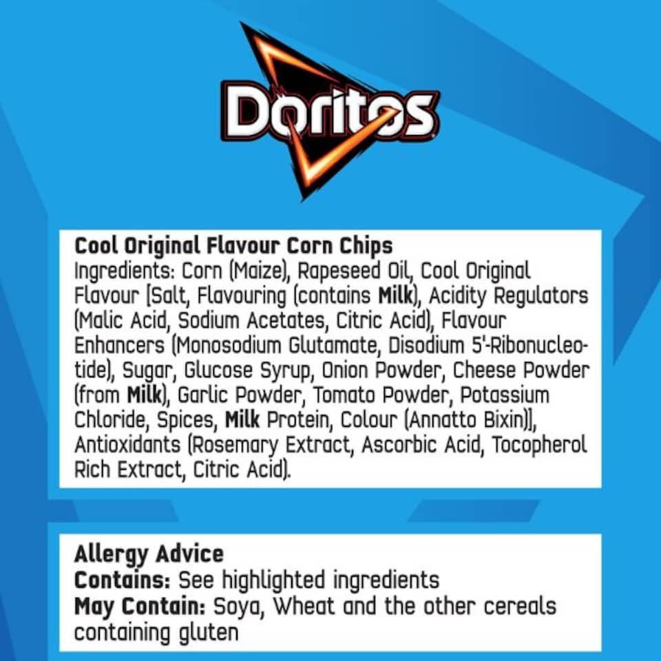 image 1 of Doritos Champion's League Final Matchday Snack Box, Cool Original, Tangy Cheese & Chilli Heatwave, 6 x 180g bags & Pepsi Socks