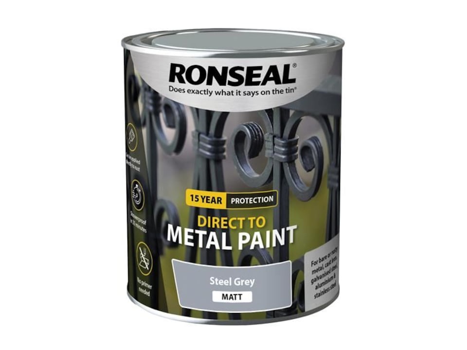 Ronseal - Direct to Metal Paint Steel Grey Matt 750ml