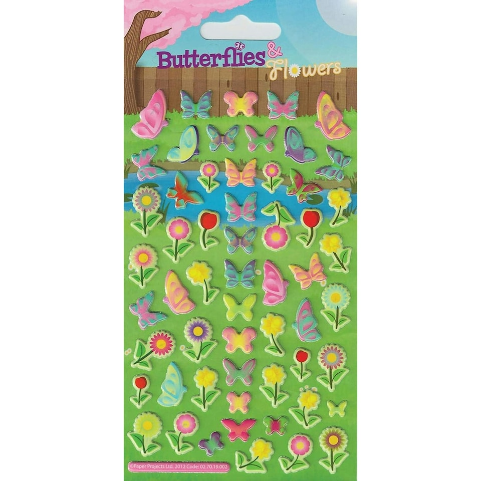 Paper Projects Chunky Reusable Flowers And Butterflies Stickers - Multicoloured - One Size