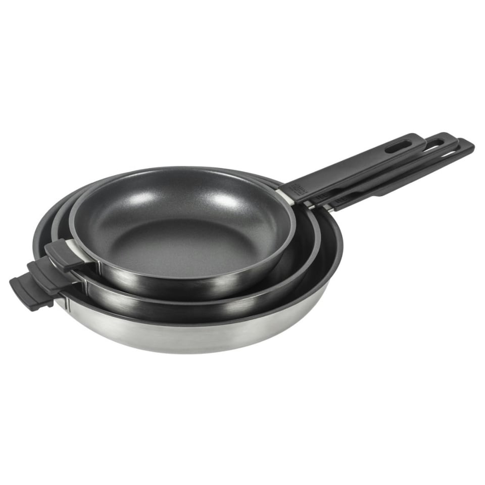 image 1 of SMART & COMPACT Frying Pan 3pc Set 20cm/24cm/28cm
