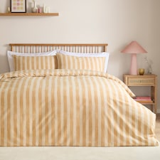 Furn Dual Tone Striped Duvet Cover Set | Yellow | Butter Yellow | Super King | 1