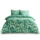 image 1 of Canyon Leaf Printed Duvet Cover Set Reversible Polycotton Beddings Green | Single