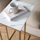 image 3 of OHS C Shape Table Side End Living Room Furniture Bedside Nightstand Drinks Stand White
