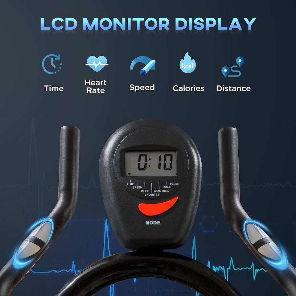 image 1 of HOMCOM 8kg Flywheel Stationary Exercise Bike Cycling Cardio Bike