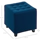image 5 of HOMCOM Small Footstool Ottoman, Velvet Footrest, Square Foot Stool with Rubber Wood Legs and Padded Seat for Living Room, Bedroom, Entryway, 35 35 35cm, Blue | Blue | 1