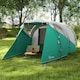 image 2 of Outsunny 3000mm Waterproof Camping Tent with 2 Rooms for 3 Man, Green