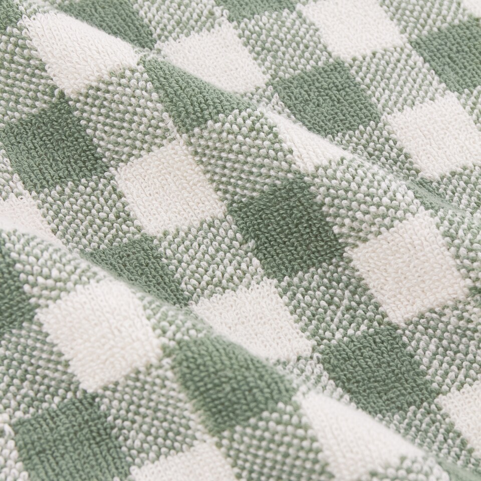 image 1 of Yard Barton Gingham 100% Cotton Check Bath Sheet, Forest
