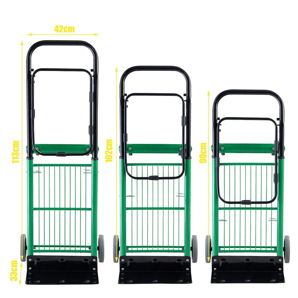 image 1 of COSTWAY Folding Hand Truck 90kg Capacity Portable | Green