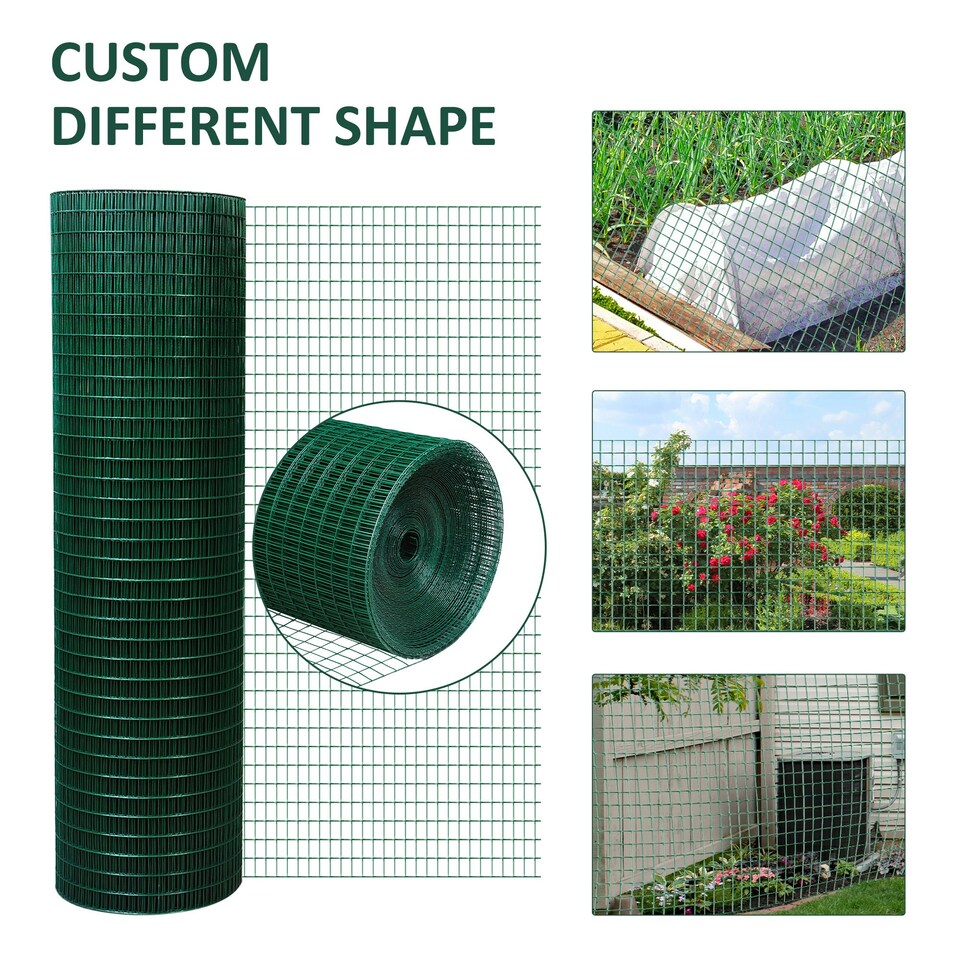 image 1 of PVC Coated Welded Wire Mesh Chicken Poultry Aviary Fence Run Hutch Pet Rabbit