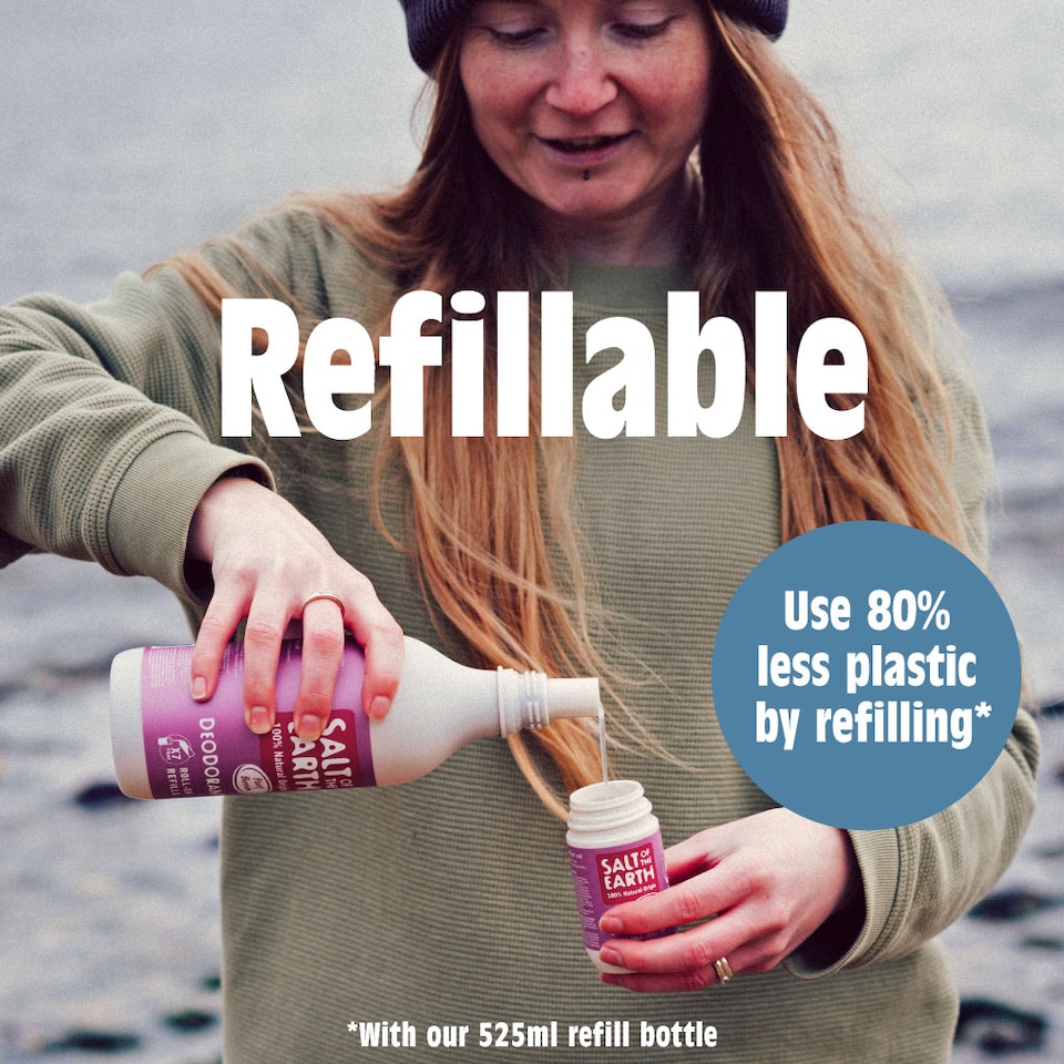 image 1 of Salt of the Earth Unisex Refillable Roll On Deodorant Ocean & Coconut Natural Origin Ingredients Vegan Formula 75ml | Blue