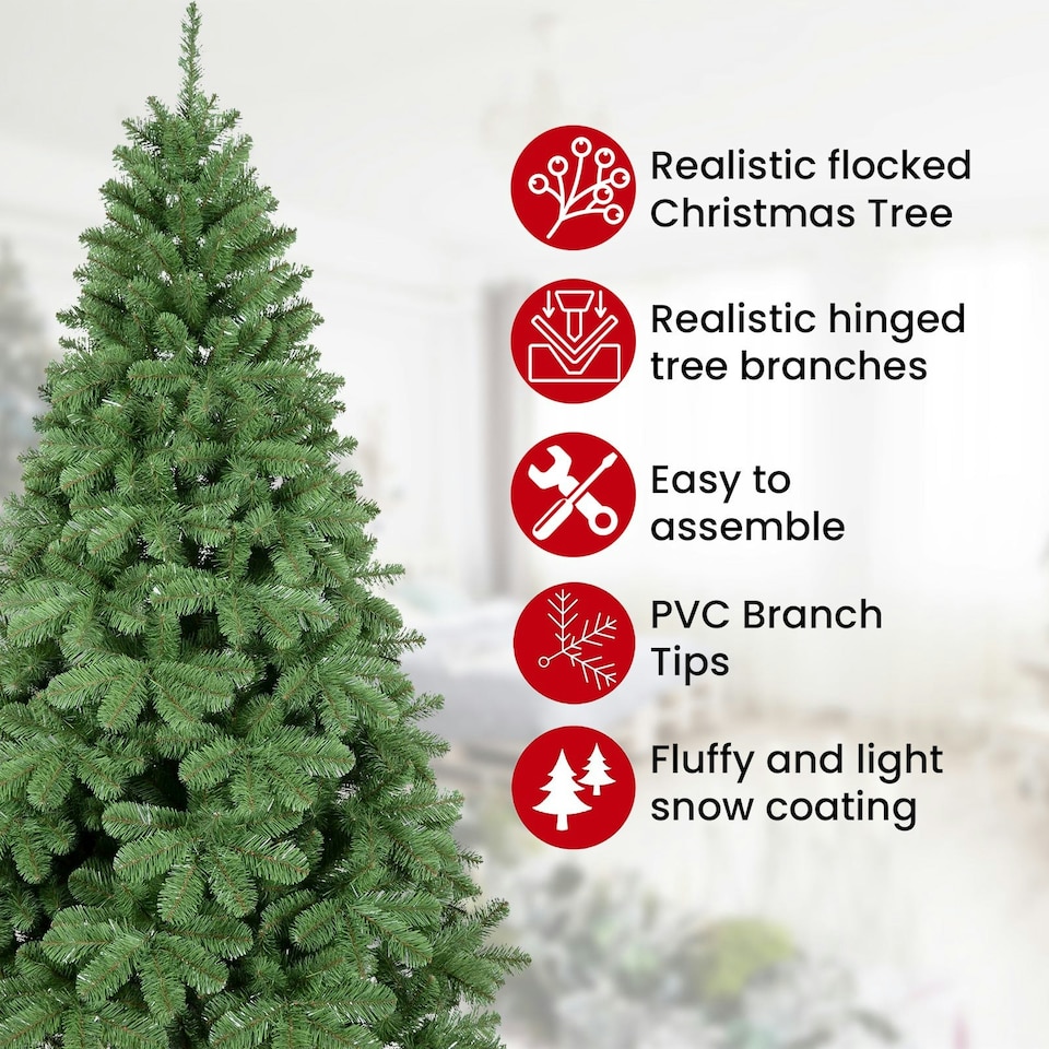 image 1 of 6FT Luxury Imperial Grand Fir Full Artificial Christmas Tree 1000 Branch Tips | Multi | 6ft