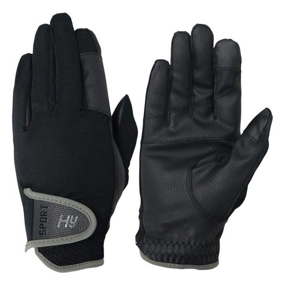 Hy5 Adults Sport Dynamic Lightweight Riding Gloves - Black/Charcoal Grey - XL | Black | XL