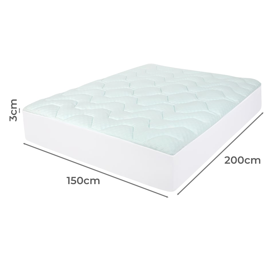 image 1 of Lavio Mattress Topper Pillowtop Memory Foam Bamboo Cover Bed Protector | White | King