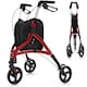 image 1 of COSTWAY Lightweight Walker for Seniors Foldable Rollator Walker-Red