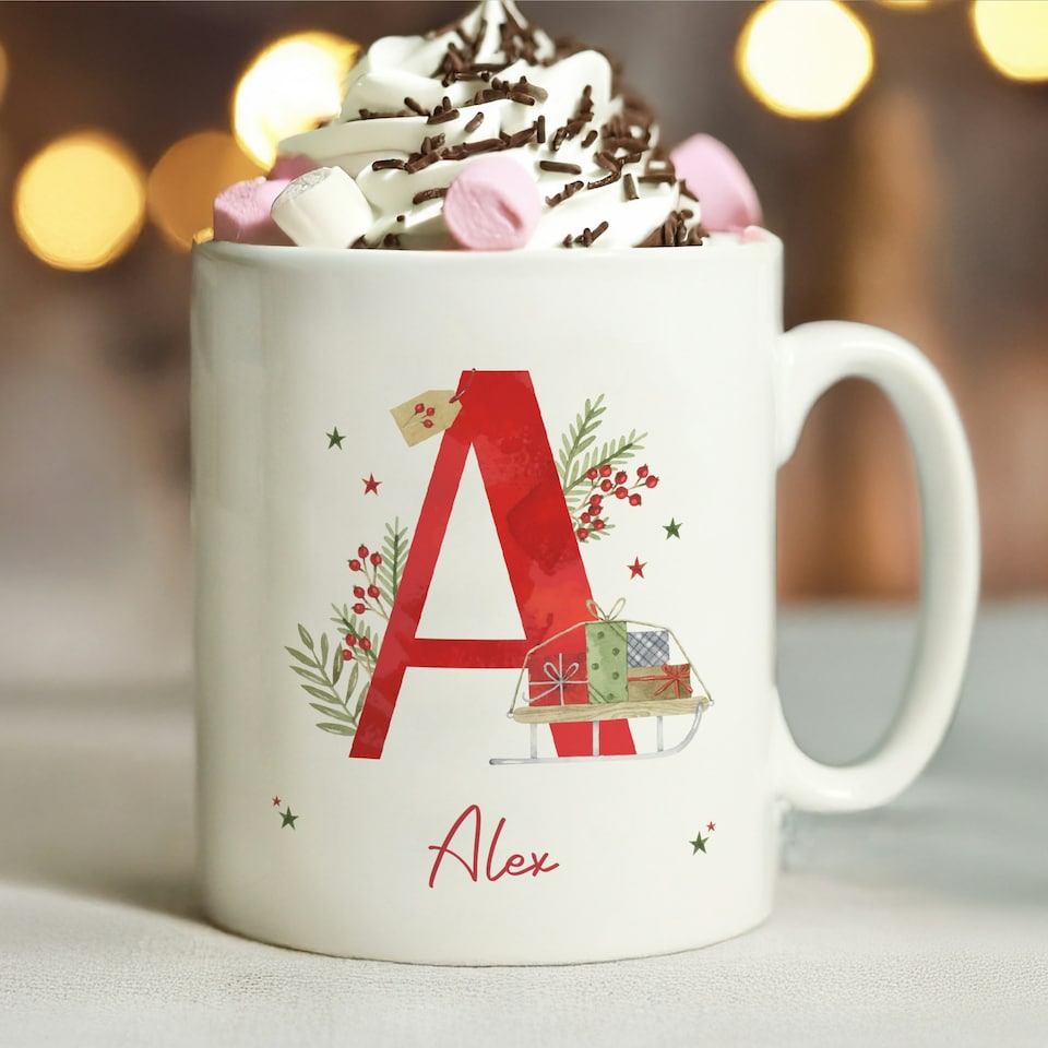 image 1 of Personalised Christmas Initial Mug