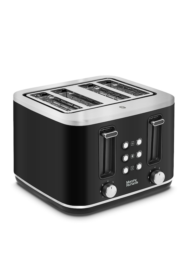 image 1 of Morphy Richards Motive 4 Slice Toaster Black