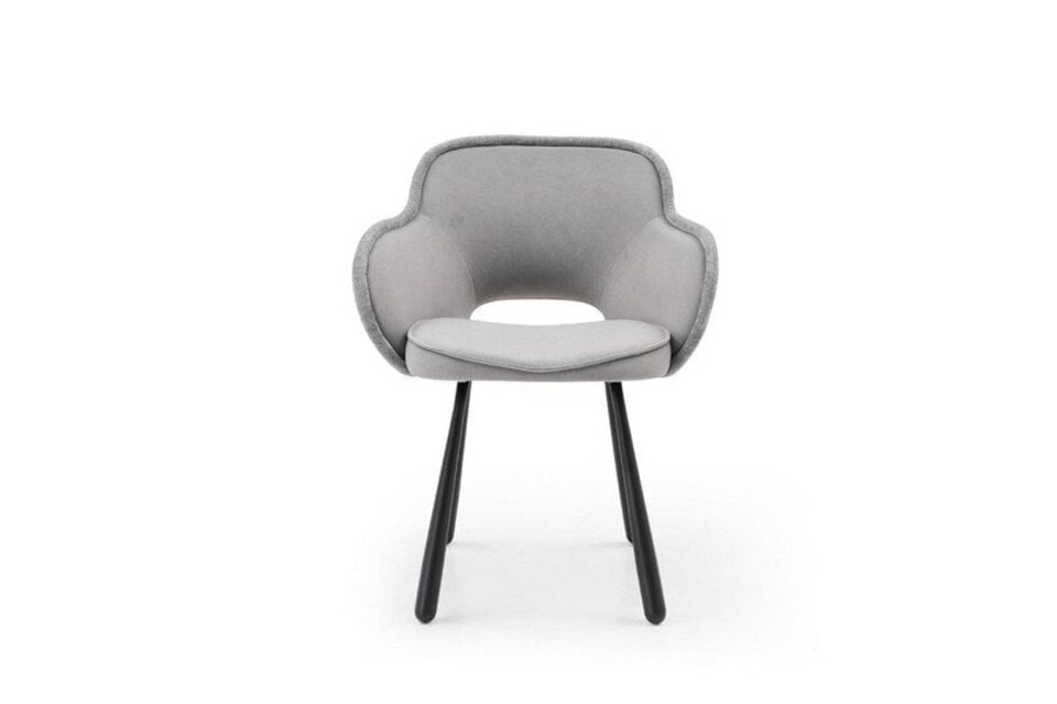 image 1 of Claudia Art Deco Dining Chairs (Pack of 2) - L52 x W44 x H84.5 cm - Grey | Grey