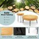 image 4 of COSTWAY 2PCS Round Nesting Tables Accent Coffee Tables Brown