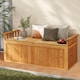 image 4 of COSTWAY Outdoor Wood Storage Bench 209 L Large Storage Deck Box w/ Armrests