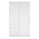 image 2 of Naia Wardrobe with 1 Sliding Door 1 Door 3 Drawers in White High Gloss