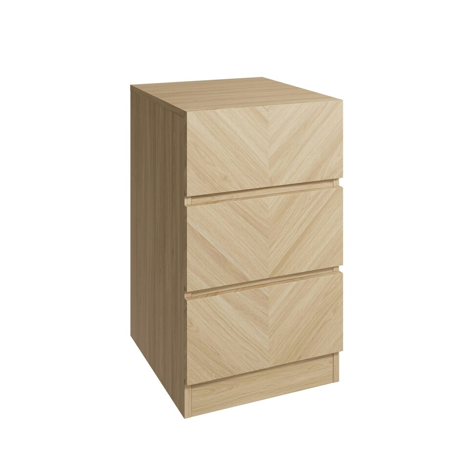 image 1 of GFW Catania Pair of 3 Drawer Bedside Tables - Euro Oak
