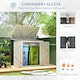 image 4 of Outsunny 2-Bin Steel Rubbish Storage Shed w/ Double Locking Doors, Openable Lid