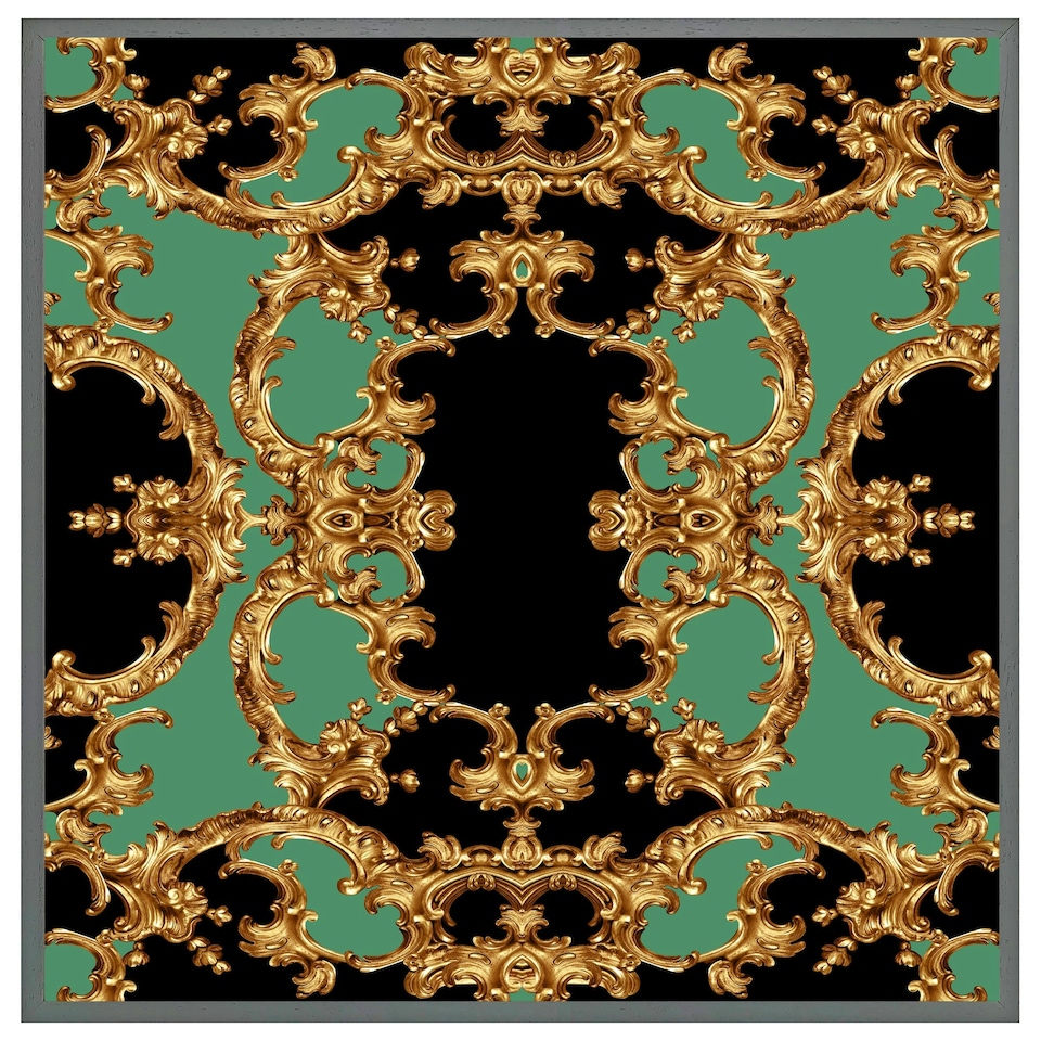 image 1 of Black & green baroque (Picutre Frame) Grey | M