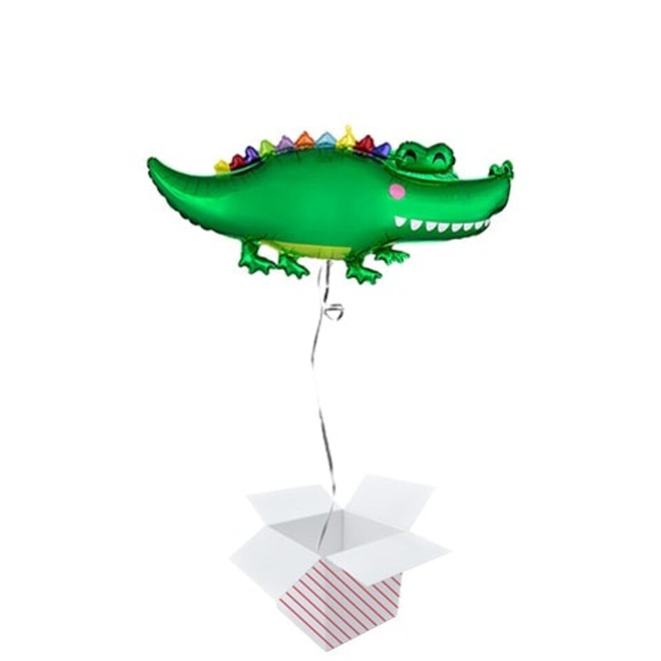 Happy Gator Helium Foil Giant Balloon - Inflated Balloon in a Box