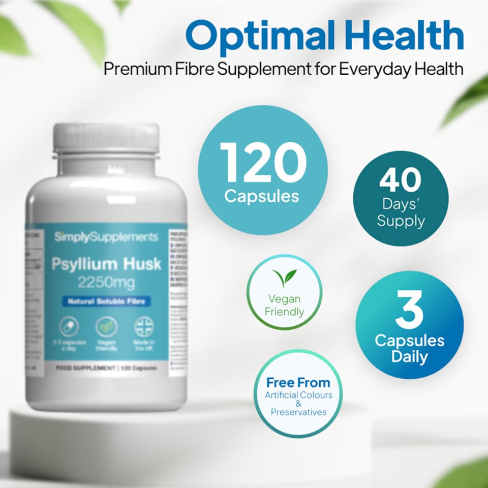 image 1 of Psyllium Husk 2250mg - 120 Capsules
