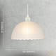 image 7 of Classic Frosted White Pendant Shade with Fluted Edge and Etched Lines | White | White | 1