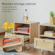 image 2 of Abrihome Set of 2 Rattan Nightstand Cabinet, with Saving Storage Space and Shelves