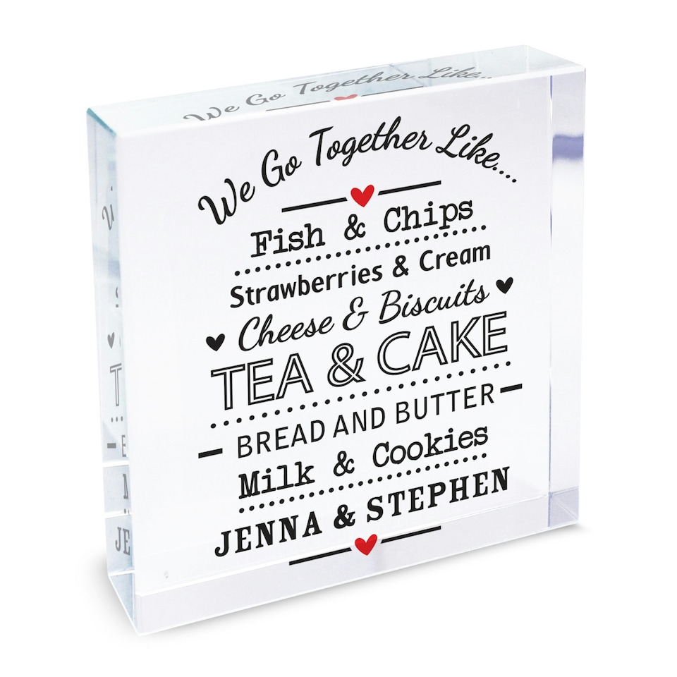 image 1 of Personalised We Go Together Like... Crystal Token Clear | One Size