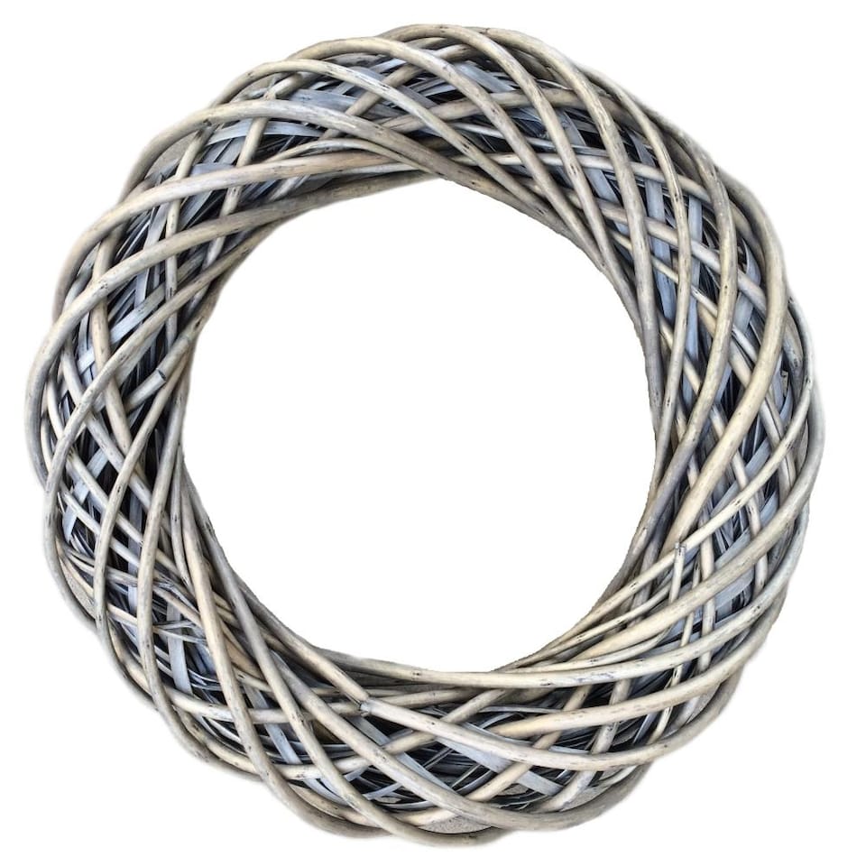 image 1 of Wicker Small Antique Wash Ring Wreath | Brown | Natural