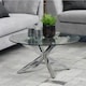 image 5 of Heaven Round Coffee Table with Glass Top and Chrome Legs