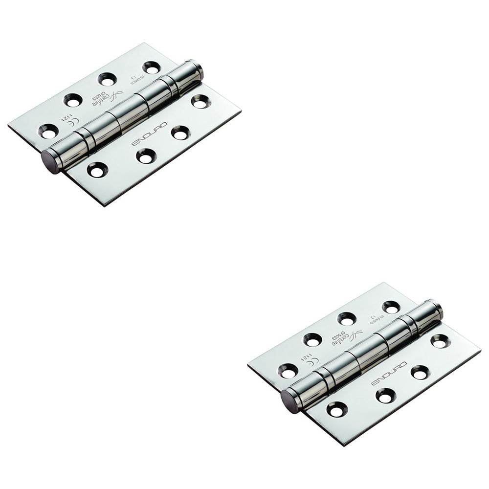 2 PACK - 3 Pack SetGrade 13 Ball Bearing P Hinge - 102 x 76mm Bright Stainless Steel