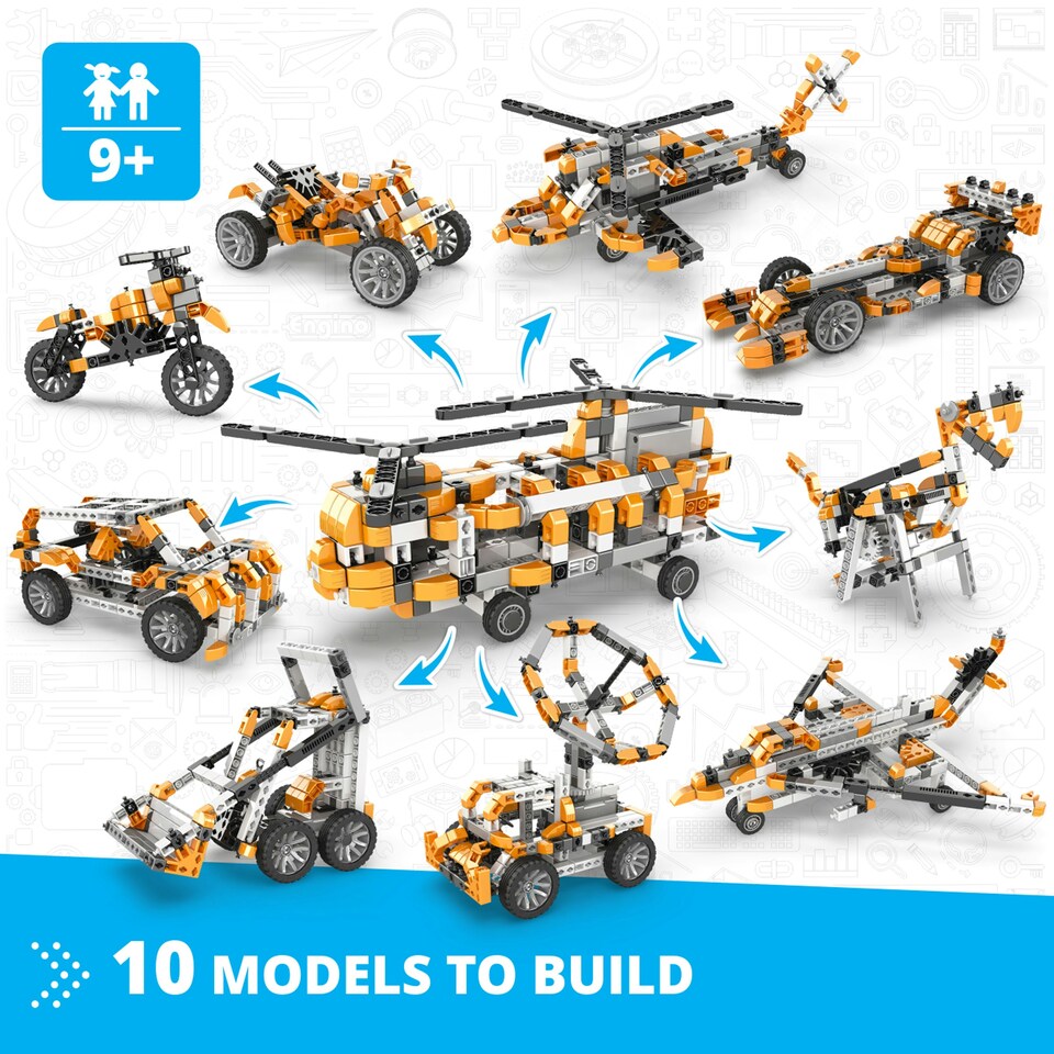 image 1 of Engino INVENTOR MOTORIZED Double blade helicopter with 10 bonus models