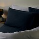 image 1 of OHS 100% Brushed Cotton Soft Cosy Fleece 2 Pack Pillowcases Blue | Navy