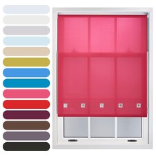 FURNISHED Roller Blinds Daylight Square Eyelet Light Filtering Easy Fit Trimmable Window Shade | Pink | Fuchsia