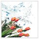 image 1 of Flowers on marble (Picture Frame) White | M