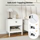 image 8 of COSTWAY 2-tier Nightstand Wood Side Table with Storage Shelf White