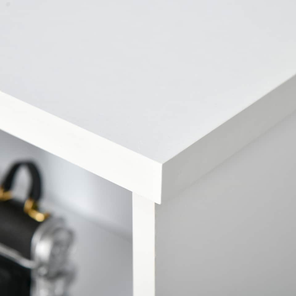 image 1 of HOMCOM Wooden Cube Bookcase, 2 Tier Open Storage Shelving Unit with 4 Compartments, Freestanding Display Bookshelf for Home Office Living Room Furniture, 118 x 29 x 76cm, White