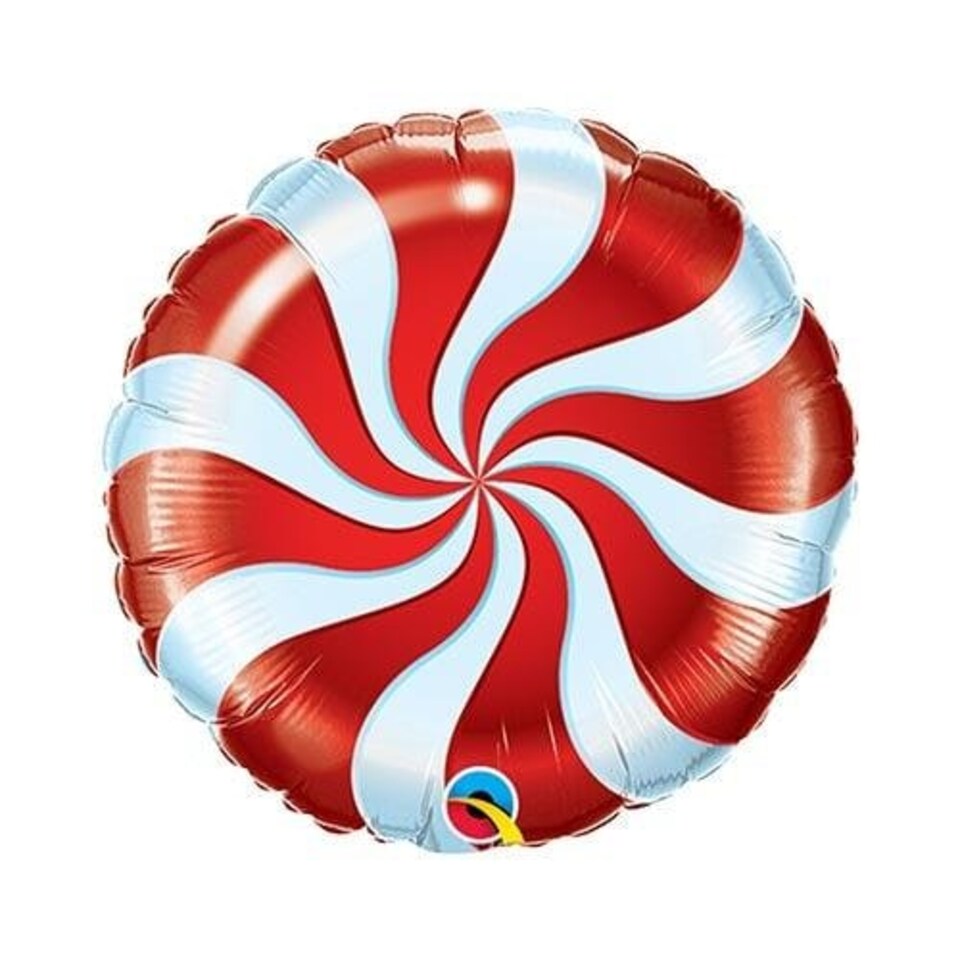 Red Candy Swirl Air Fill Foil Qualatex Balloon 23cm / 9 in