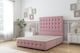image 1 of Sloomy Berlin Pink Plush Divan Bed Base 2 Drawers Foot-End With 26 Inch Strutted Headboard & 12 Inch Matching Footboard | Pink | Pink | King | 1