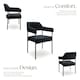 image 3 of Armchair Doe - durable fabric, black powder-coated legs, 120 kg load, 58 x 62 x 85 cm - Set of 6 Black | Woven Fabric Black/Black