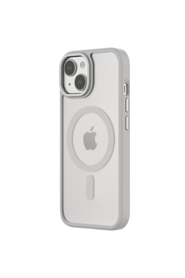 image 1 of QDOS Hybrid Soft + Snap (MagSafe) Case for iPhone 15 - White Grey | White