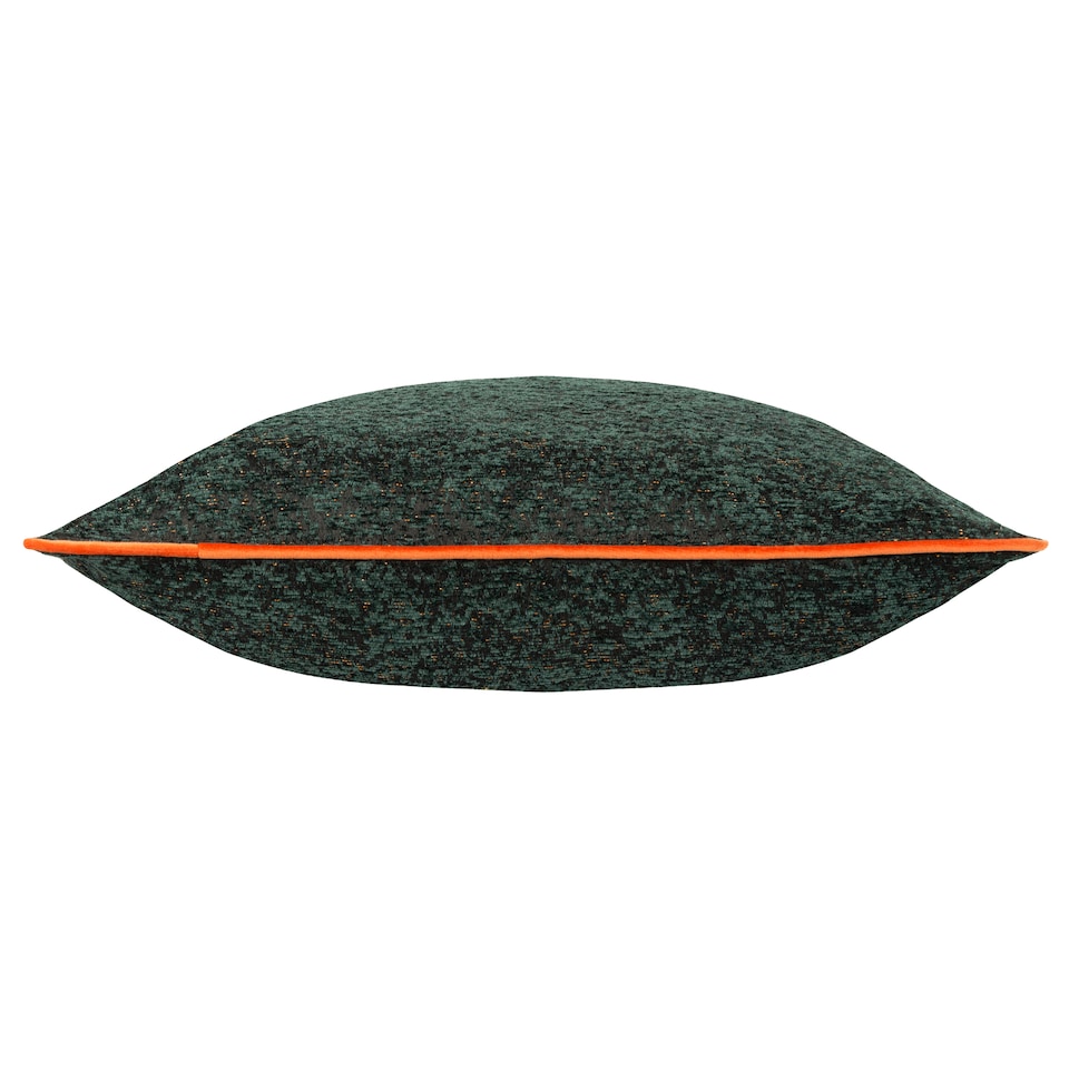 image 1 of Paoletti Chenille Piped Cushion, Emerald, 50 x 50cm