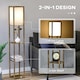 image 3 of HOMCOM Floor Lamp Reading Lamp with 3-Tier Storage Shelf for Home Office Brown