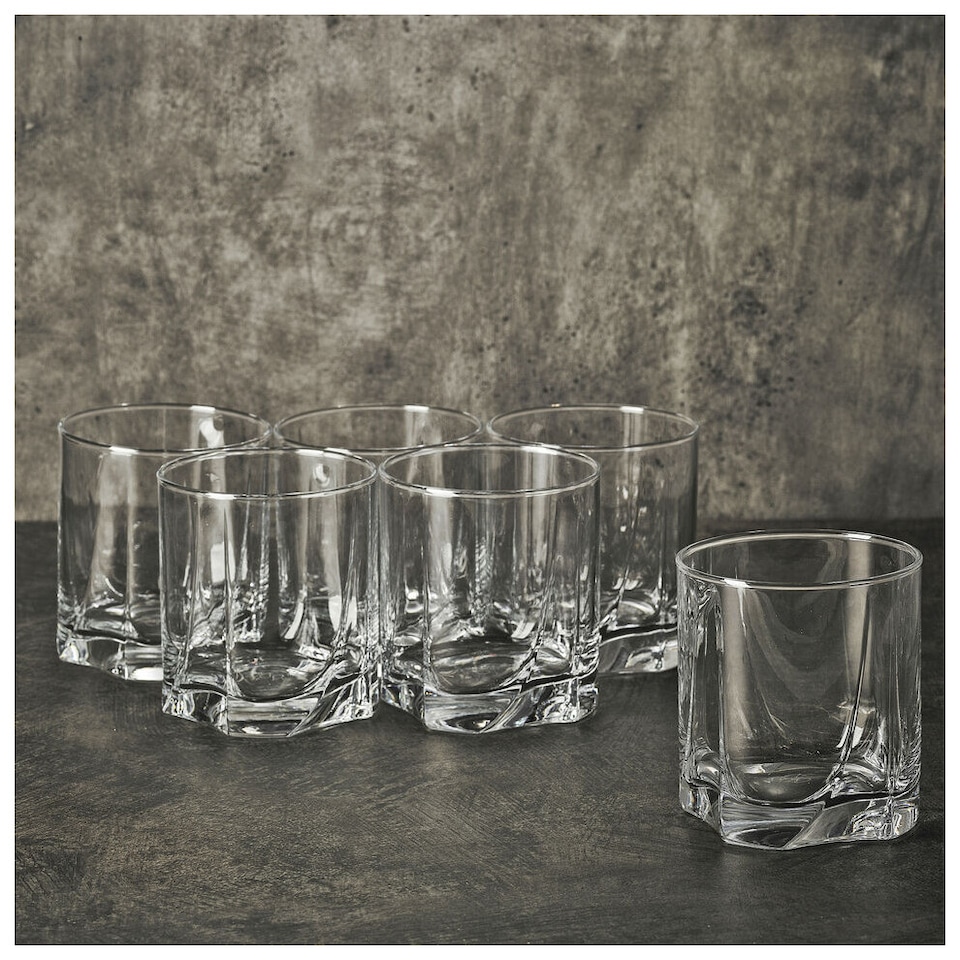 image 1 of 250ml Small Highball Tumbler Drinking Glasses, Ideal for Water, Whiskey, Juice, and Cocktails, Perfect for Home or Bar Use, Durable and Stylish Design, Clear Glass (Set of 6) | Clear | Whiskey Tumblers