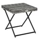 image 1 of Outsunny Folding Square Rattan Coffee Table w/ Steel Frame Bistro Garden Grey