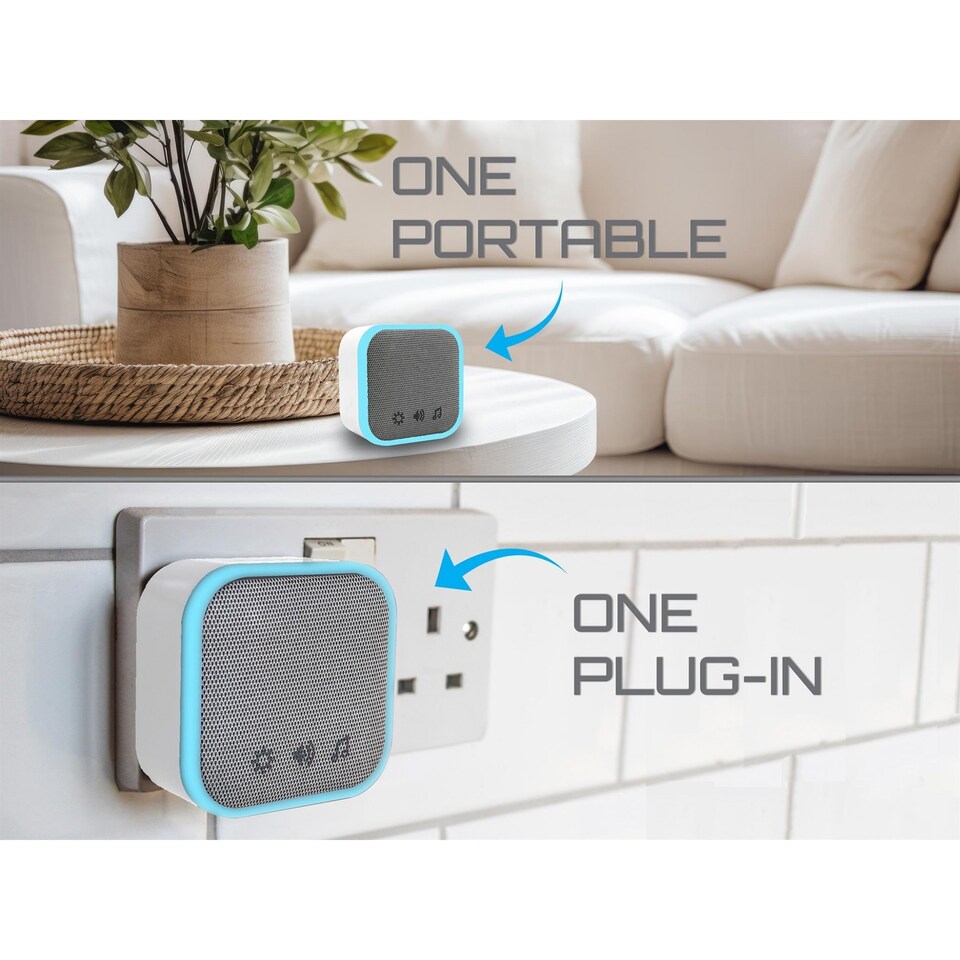 image 1 of Uni-com Portable And Plug-in Door Chime Set (UK Plug) | Multi | Multi Colour | White | 1